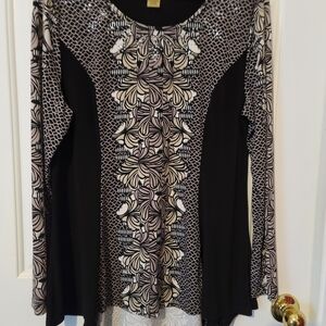 Valerie Stevens Black and White Floral Blouse